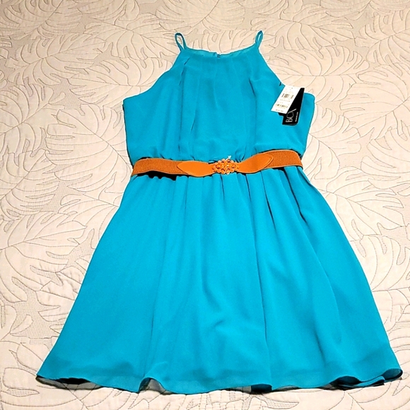 Sold sheer Turquoise dress - Picture 2 of 7